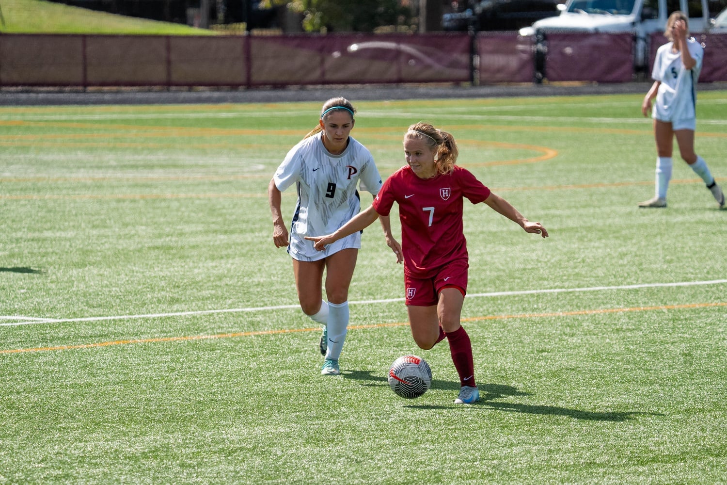 Then-senior Josefine Hasbo dribbles the ball in a game against Pepperdine.