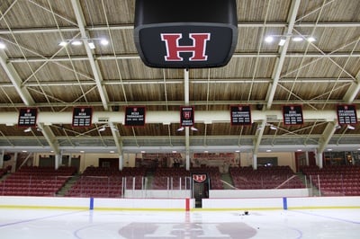 Cover image for Renovations Bring New Gameboard, Safer Perimeter Glass to Hockey Center