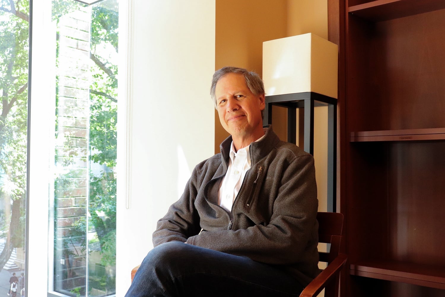 Visitng Harvard Law School Professor James Salzman sits for a portrait.