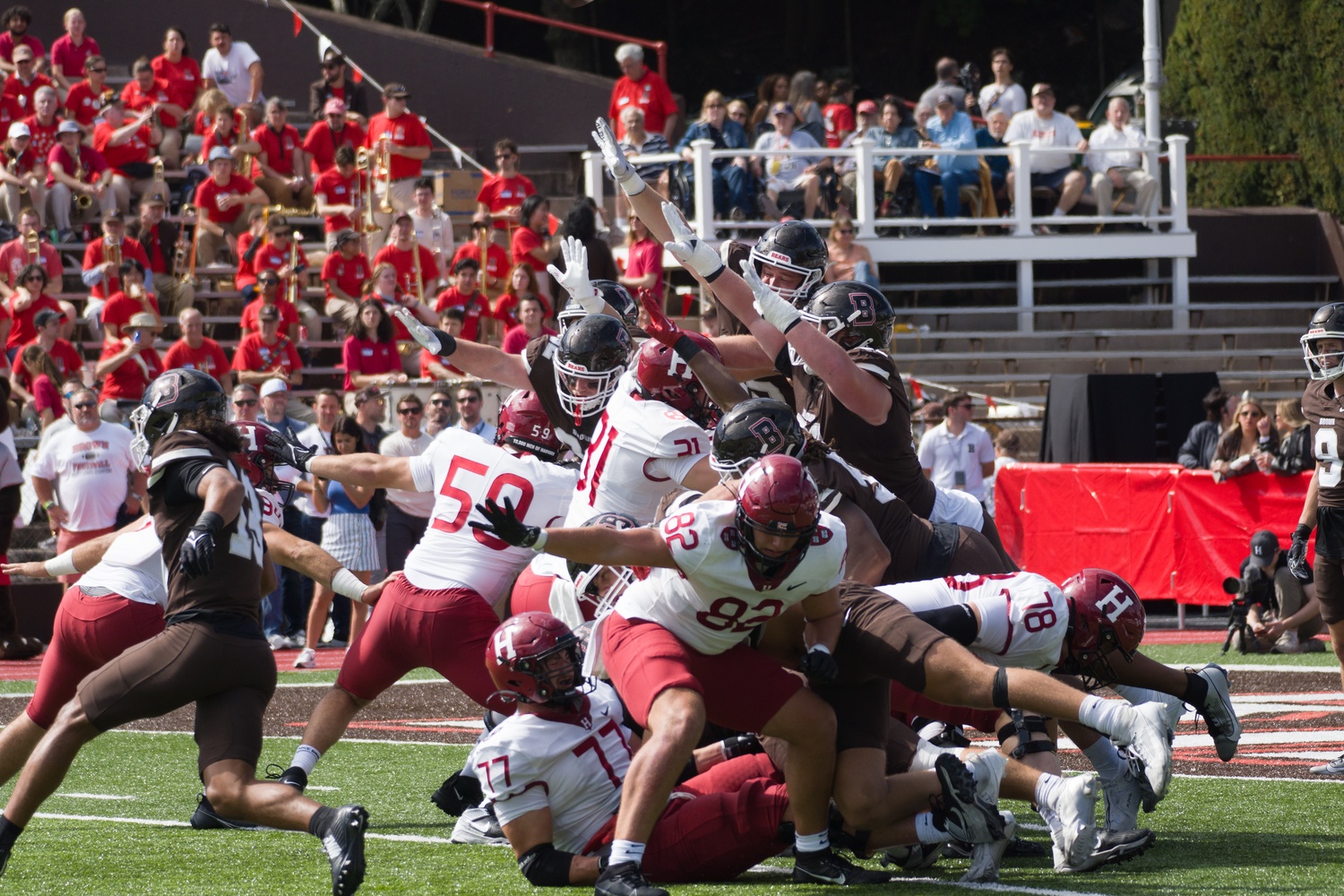 The Brown Bears scored 14 points in the fourth quarter to stun Harvard and steal the first game of the Ivy League season.