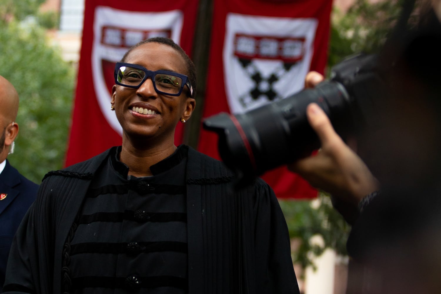 Former Harvard President Claudine Gay processes through Tercentenary Theater at her presidential inauguration in September 2023.