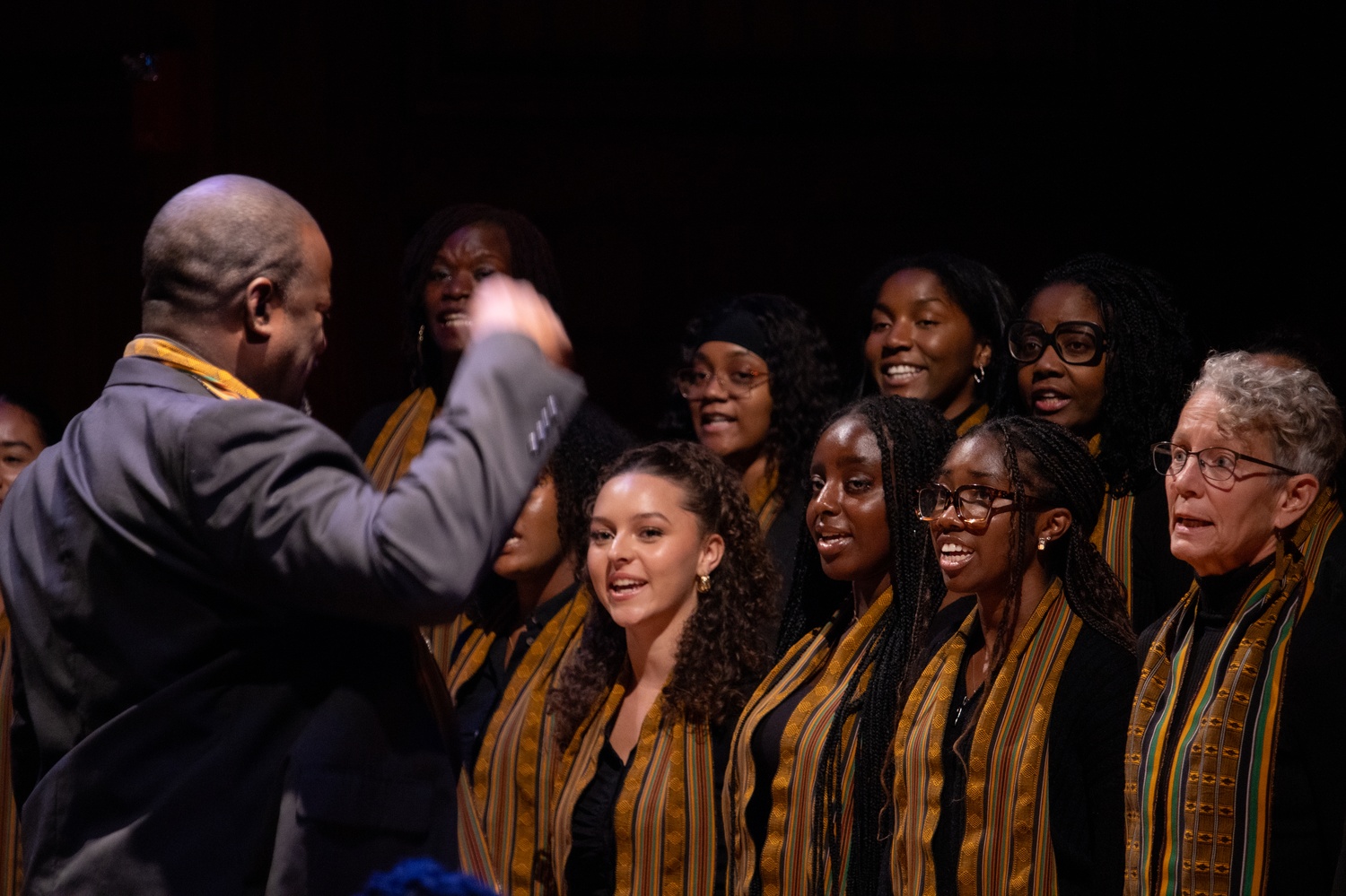 The Kuumba Singers of Harvard College perform at the Tuesday ceremony.