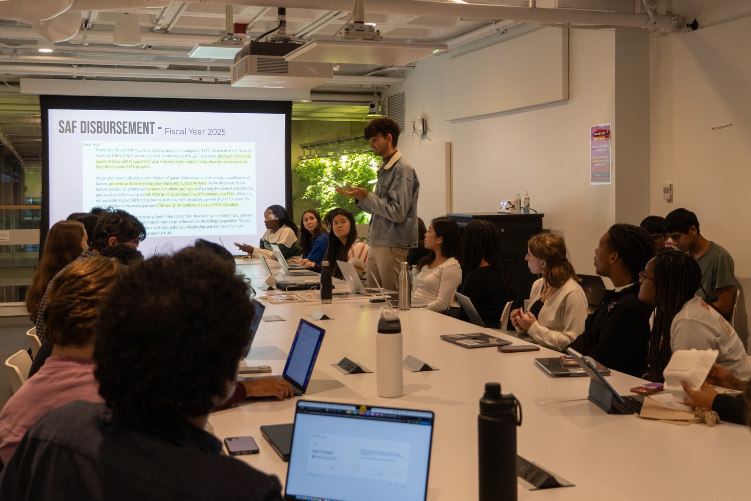 Harvard Undergraduate Association co-treasurer Tobias Elbs '27 discusses HUA's budget for the fiscal year.