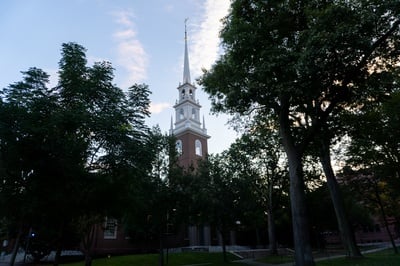 Cover image for Harvard Memorial Church Temporarily Closed for Emergency Steeple Repairs