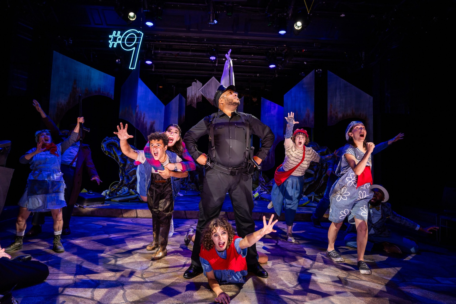 The cast of "Urinetown: The Musical" at Lyric Stage Boston.