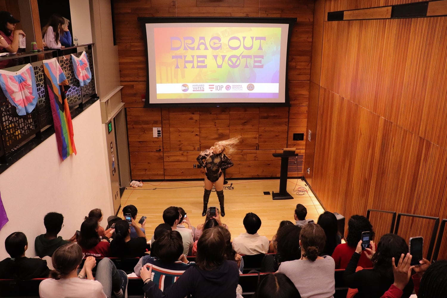 The IOP hosted a drag show on Wednesday in Lowell House to encourage students to vote.