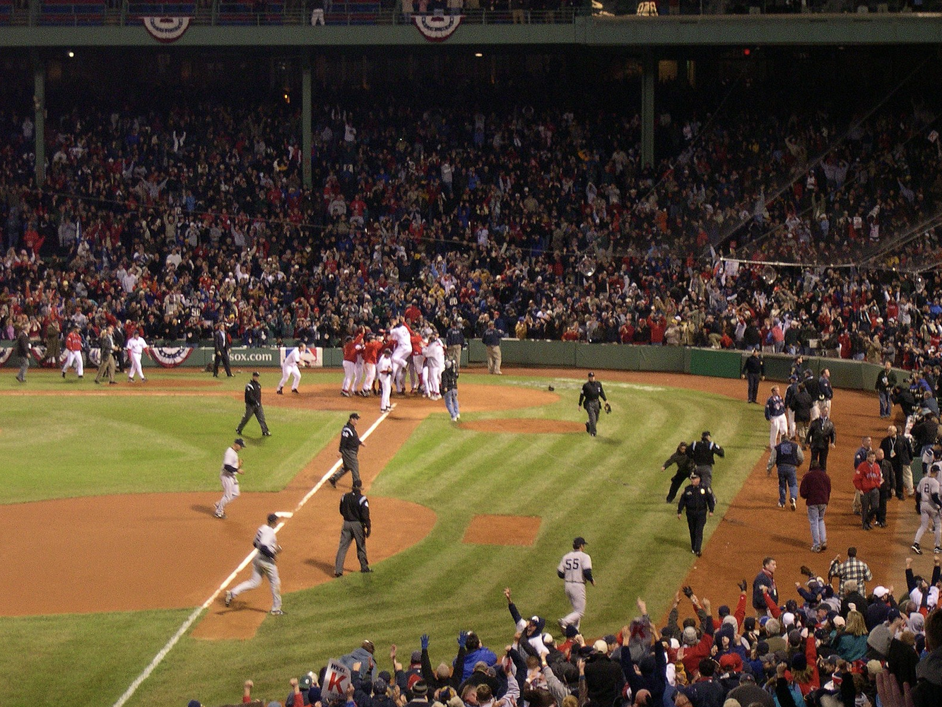 Footage from a 2004 Red Sox game.