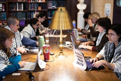 Cover image for More Than 70 Harvard Students Stage Pro-Palestine Study-In at Widener Library