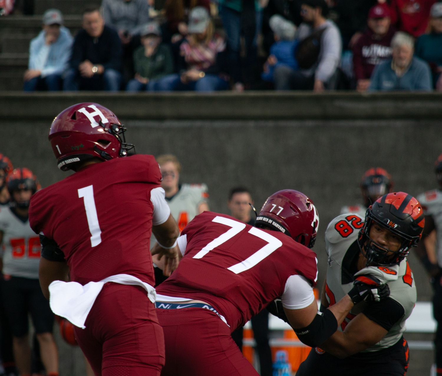 Jaden Craig follows through on a throw against Princeton last Saturday, Oct. 26. This Saturday, Harvard will try to win its third straight game against Ivy League opponents and fifth straight game overall.