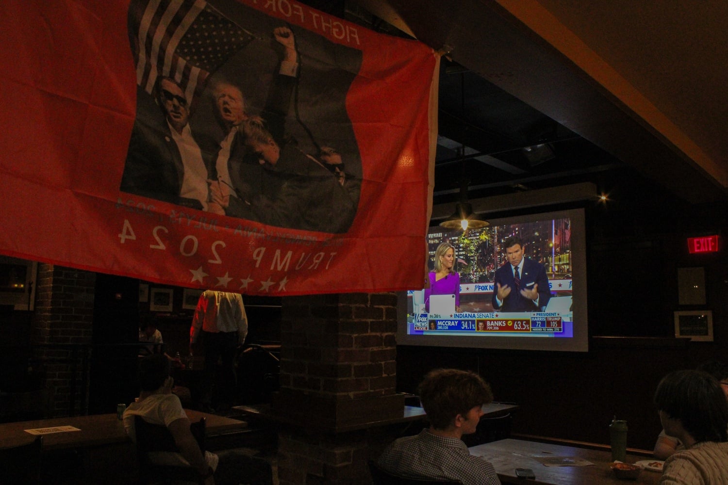 Harvard Republicans tuned into Fox News' election night coverage at a watch party Tuesday evening.