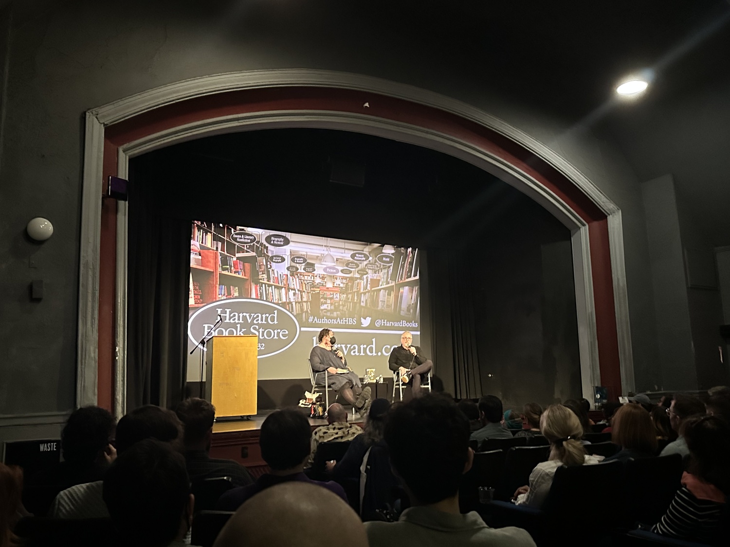 Jeff VanderMeer at The Brattle Theatre with Kelly Link.