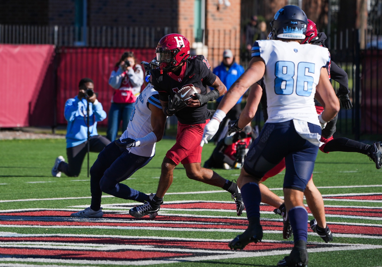 Sophomore defensive back Austin Jake-Guillory picked off Lions quarterback Cole Freeman in the endzone to keep Columbia scoreless in the first frame.