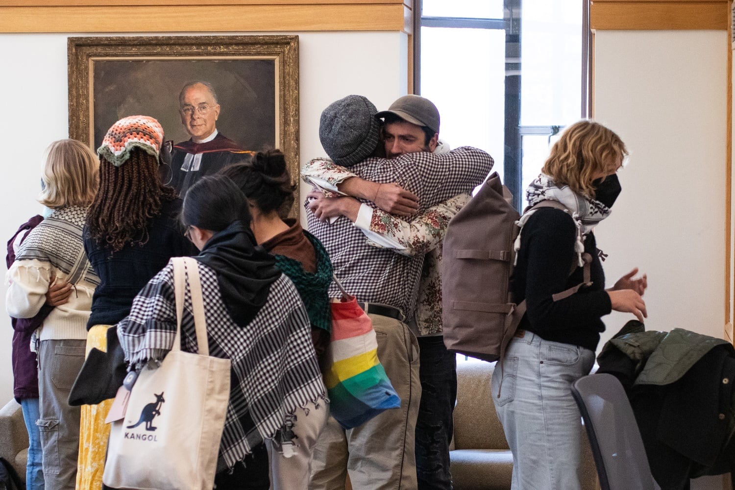 Students at the Harvard Divinity School staged a silent pray-in last Monday.
