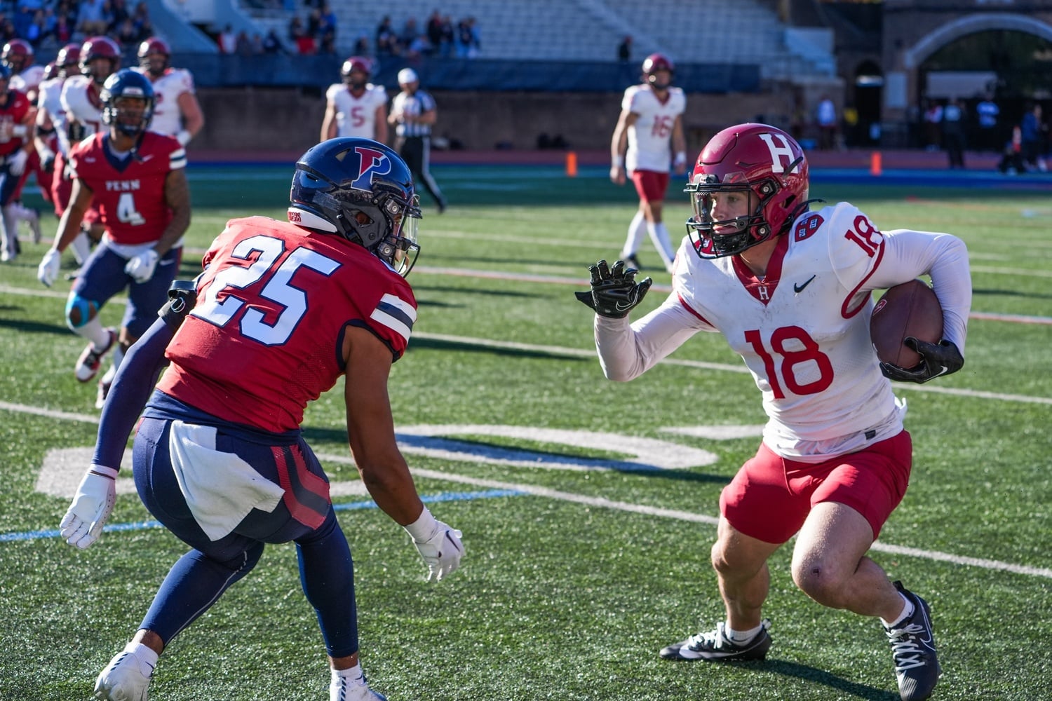Star wide receiver Cooper Barkate evades a defender during a game against the University of Pennsylvania earlier this season.