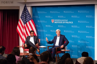 Cover image for Former Secretary of State John Kerry Blasts Trump’s Record on Iran, Climate Change