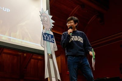 Cover image for Harvard Biology Lecturer Andrew Berry Sends Up Yale at Annual Bulldog Roast