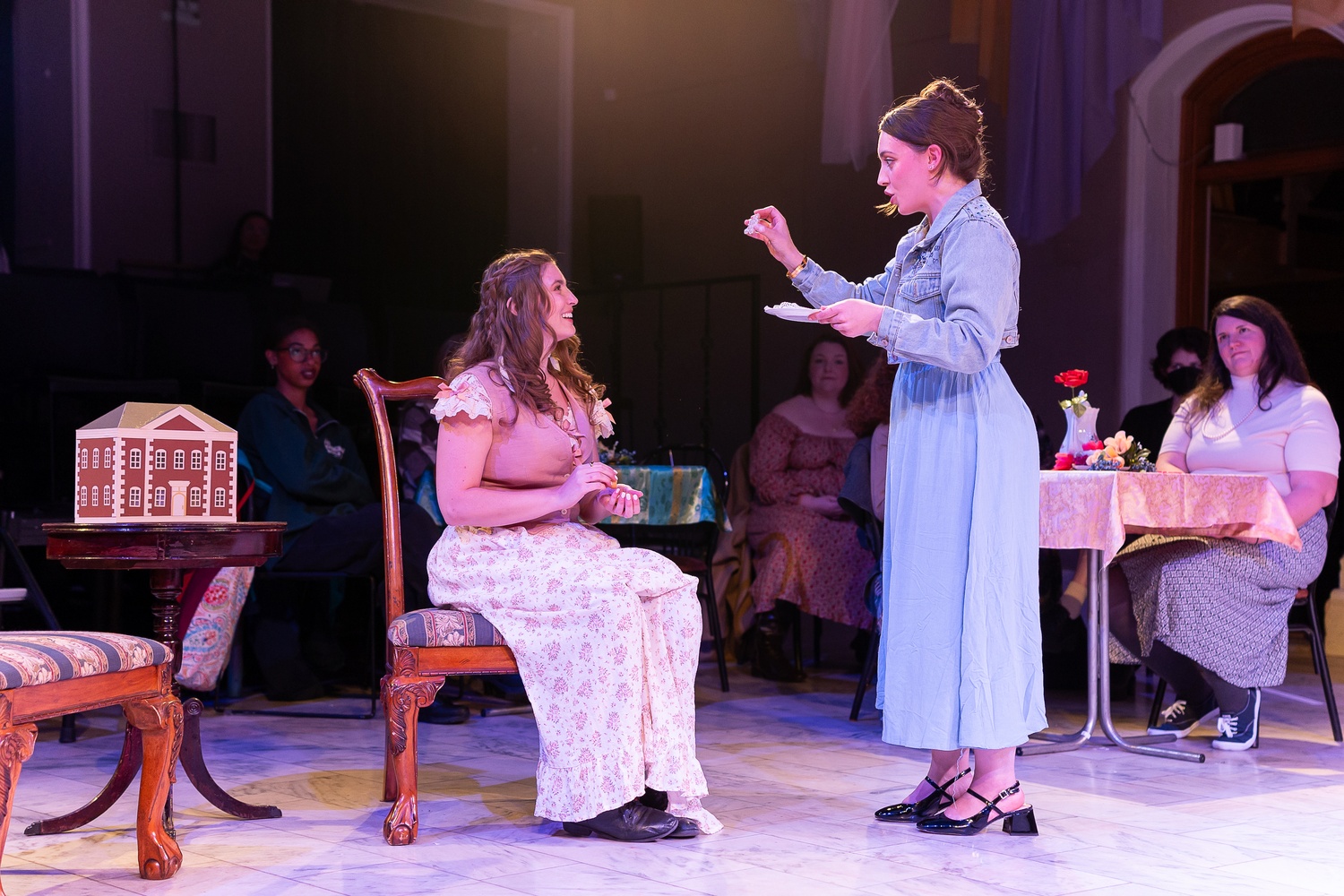 Liza Giangrande and Josephine Moshiri Elwood in Actors’ Shakespeare Project’s production of "Emma."
