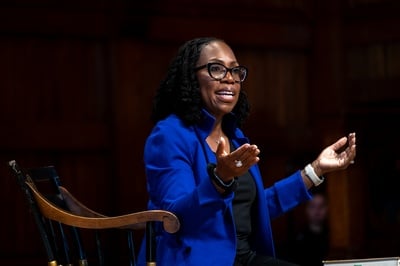 Cover image for Supreme Court Justice Ketanji Brown Jackson ’92 Judges Ames Moot Court Final at HLS