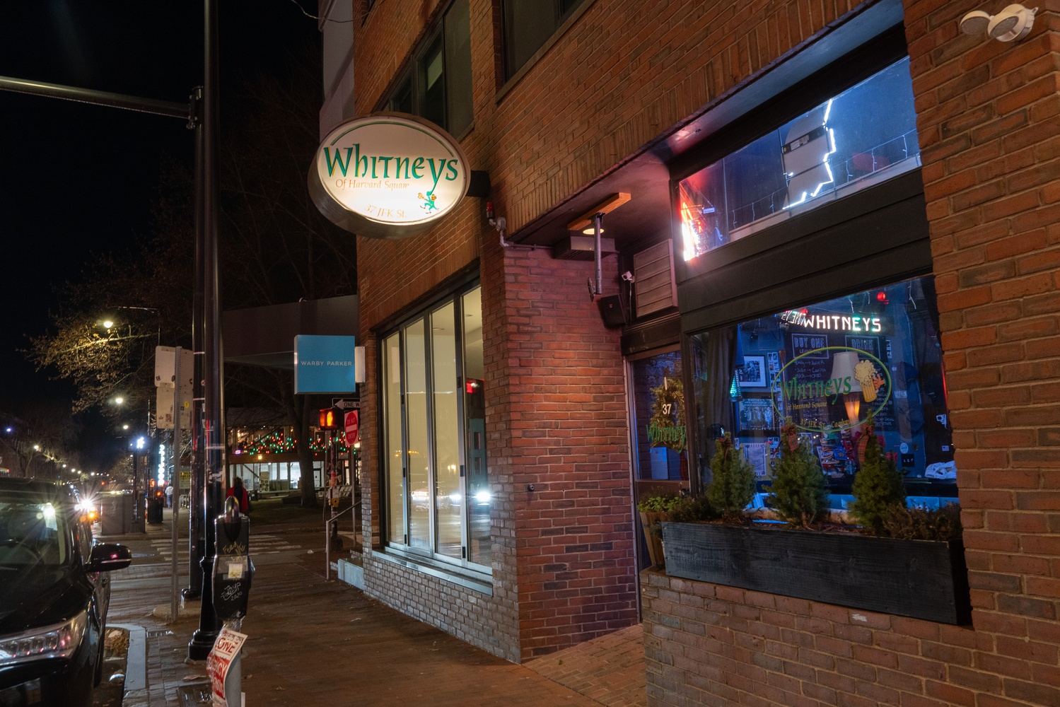 Whitneys, a Harvard square bar, is located at 37 John F. Kennedy St.