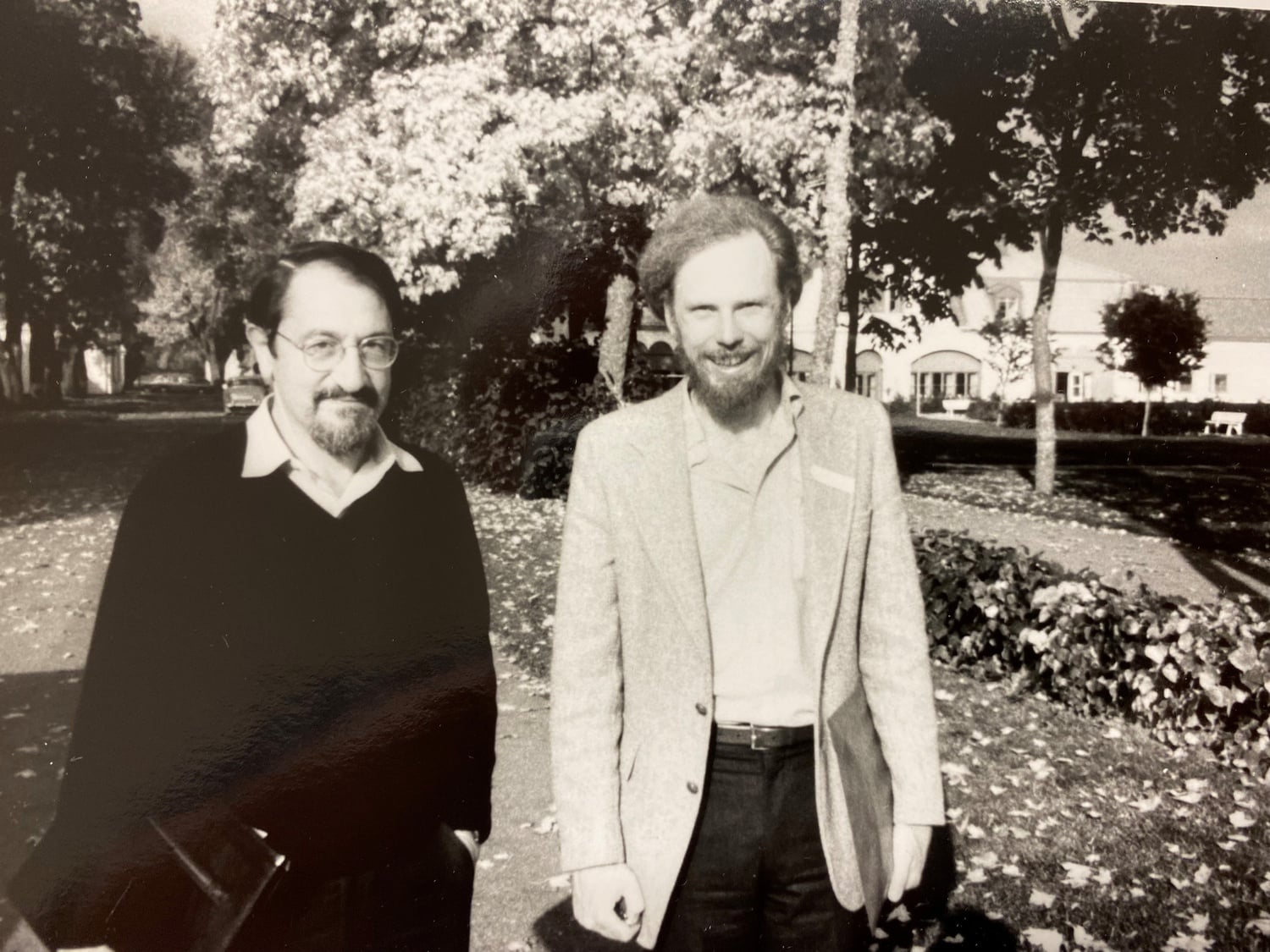Martin Karplus, left, and J. Andrew McCammon at a meeting in Gysinge, Sweden, in October 1982.