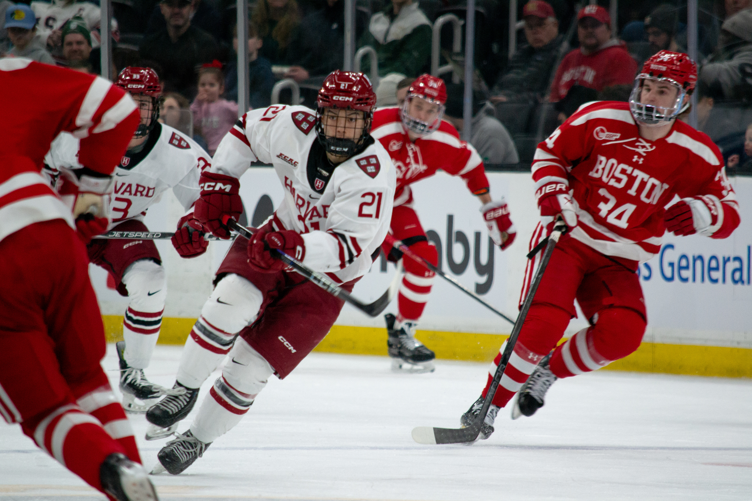 Sophomore Cam Johnson against BU in Monday night's Beanpot.