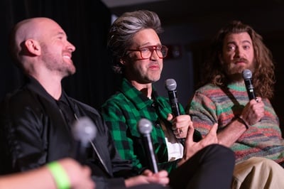 Cover image for Sean Evans and Rhett & Link Onstage During BrandStorytelling Creator Day