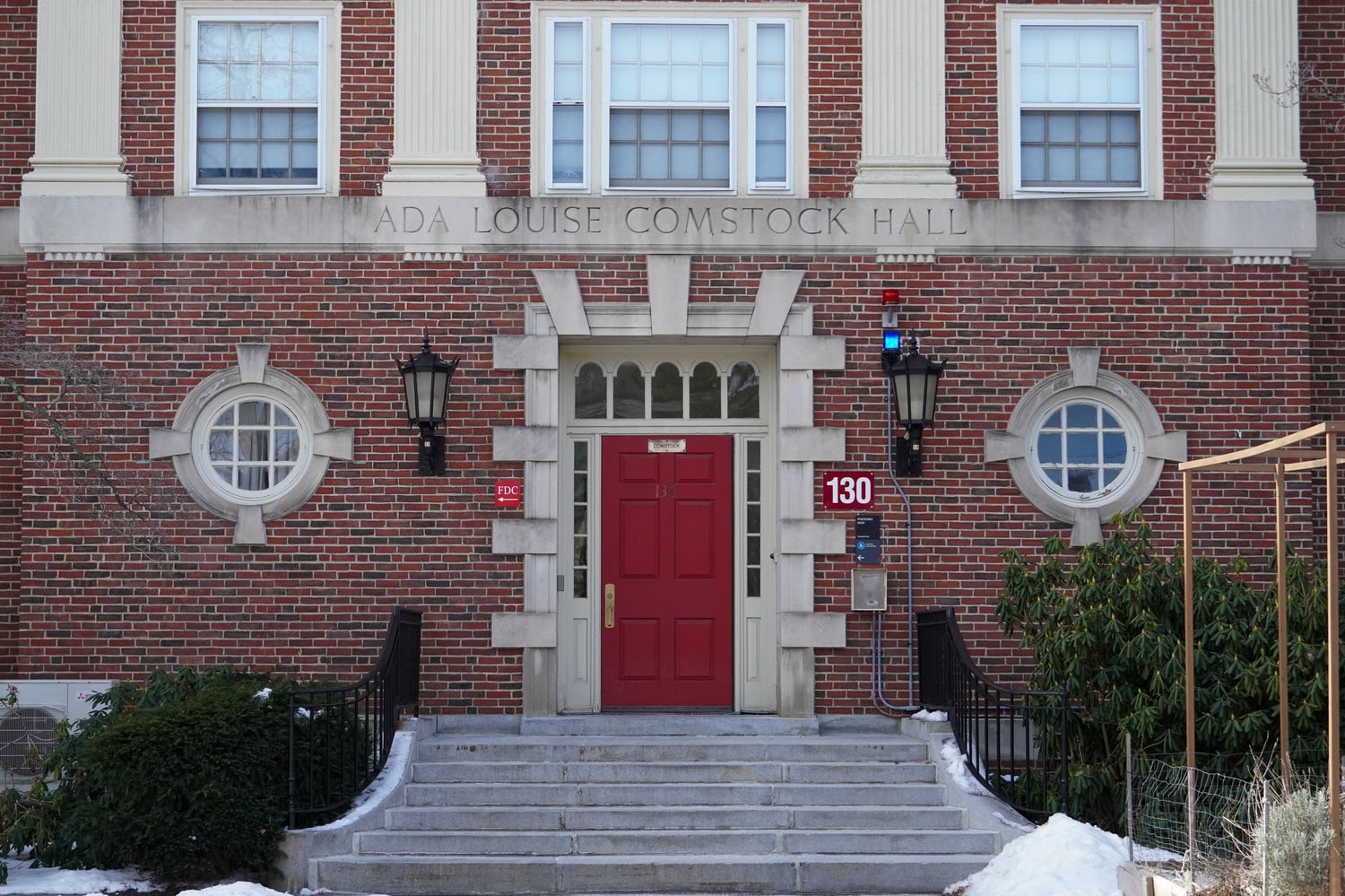 Comstock Hall is located in the Radcliffe Quadrangle as housing for Pforzheimer House. A Harvard graduate is facing indecent exposure charges for repeatedly walking the dorm without pants.