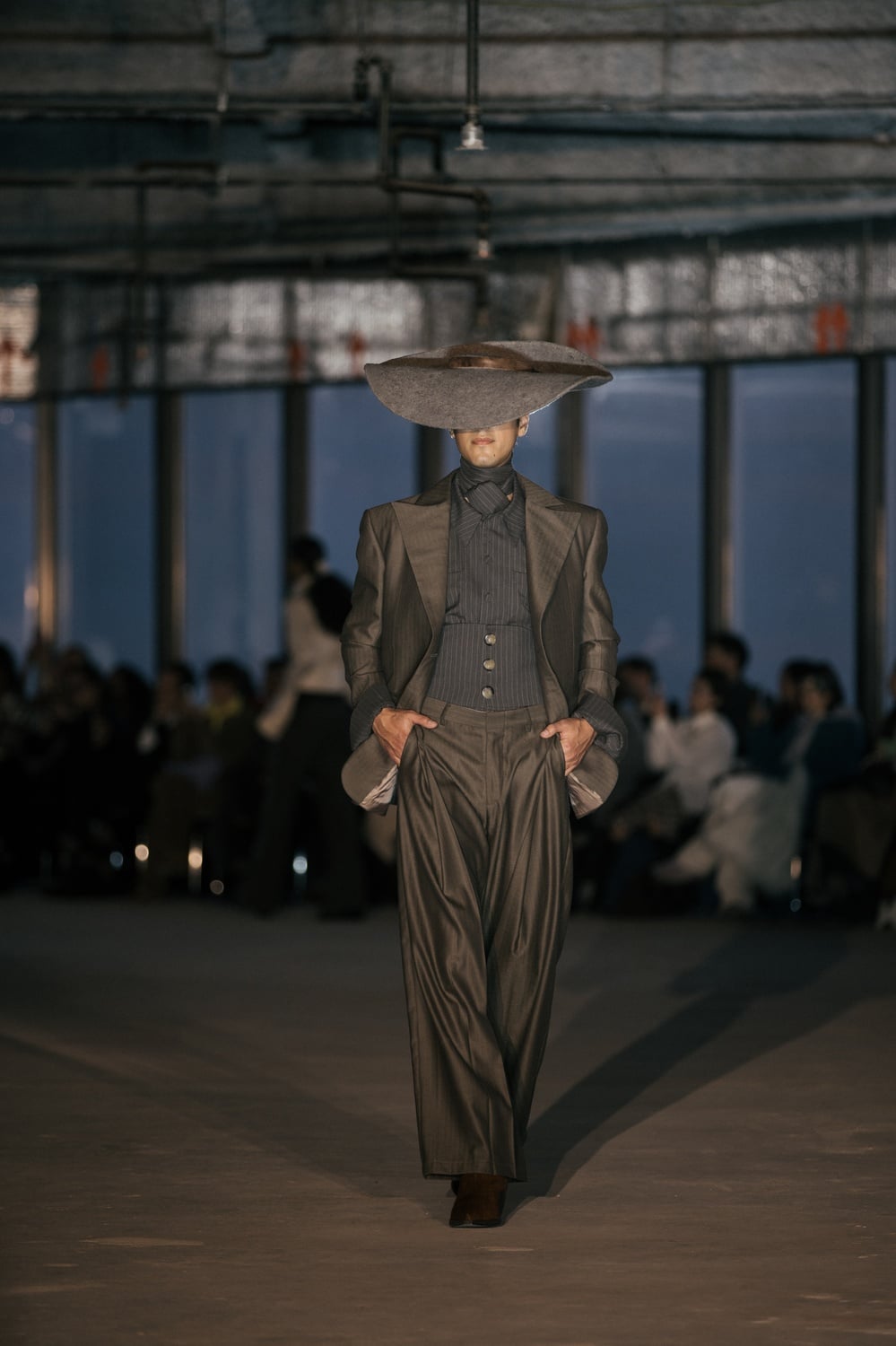 One of the most memorable looks of the night was a suit and sombrero-inspired hat.