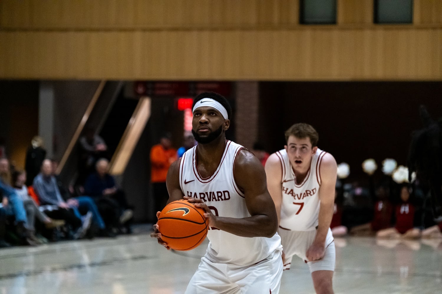 Junior Chandler Piggé attempts a free throw during a game against Cornell. The team returns to action against Penn tomorrow night.