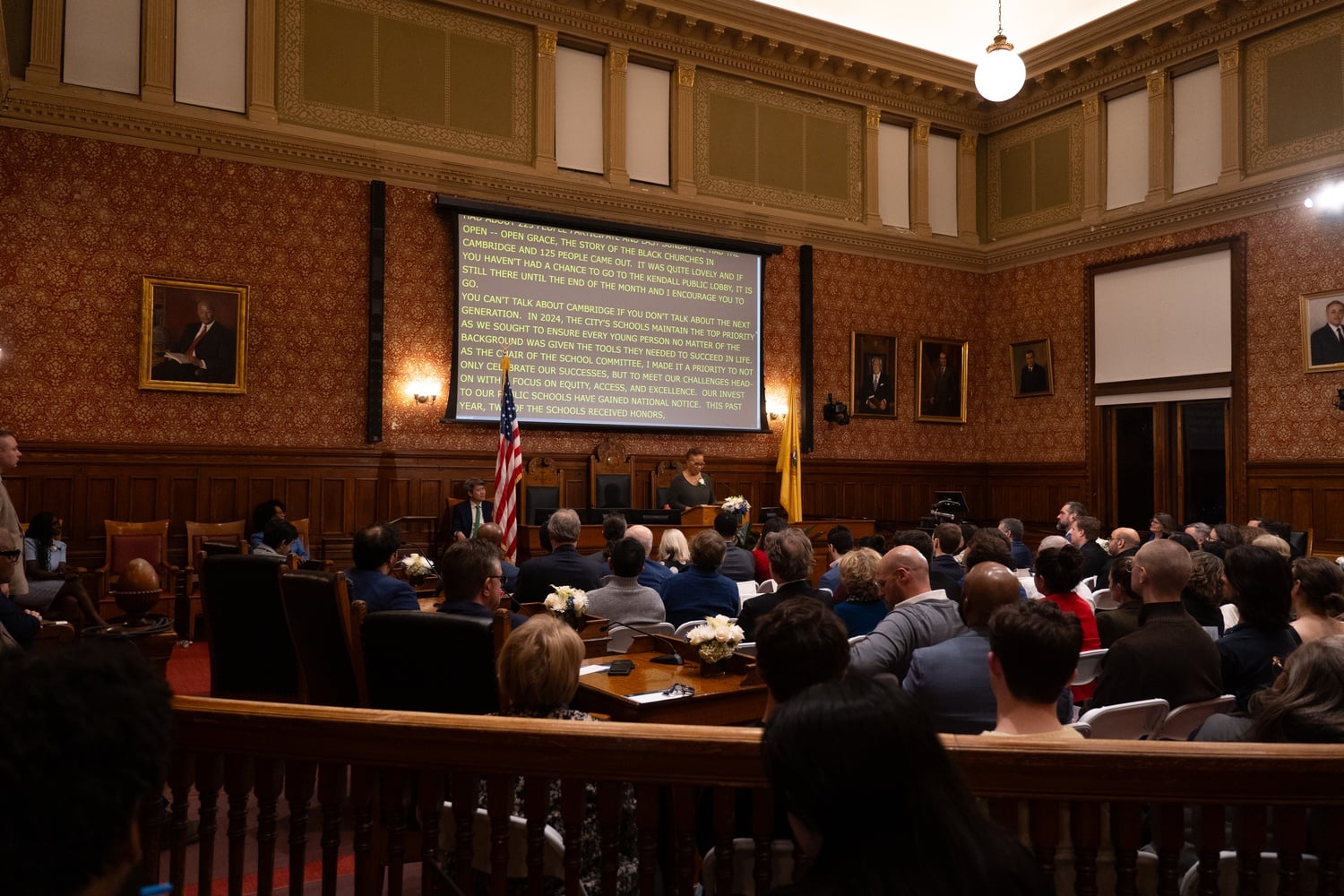 The City of Cambridge holds the State of the City Address in the Sullivan Chamber at Cambridge City Hall Tuesday evening.