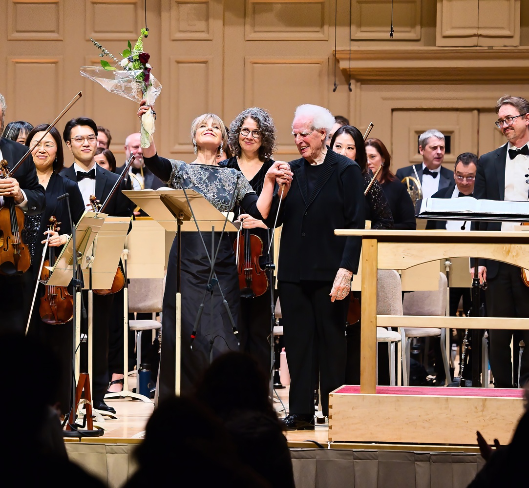 Claire Booth and Benjamin Zander after their performance at Symphony Hall.