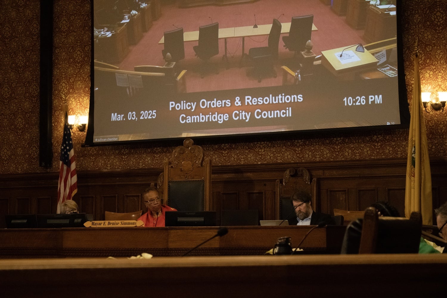Cambridge Mayor E. Denise Simmons speaks at a City Council meeting Monday.