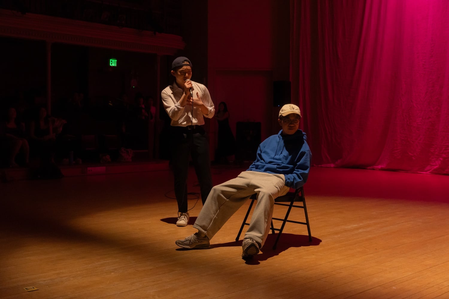 Eight Harvard undergraduates competed in the annual 'Mr. Asian Sensation' male pageant in Lowell Lecture Hall on Friday.