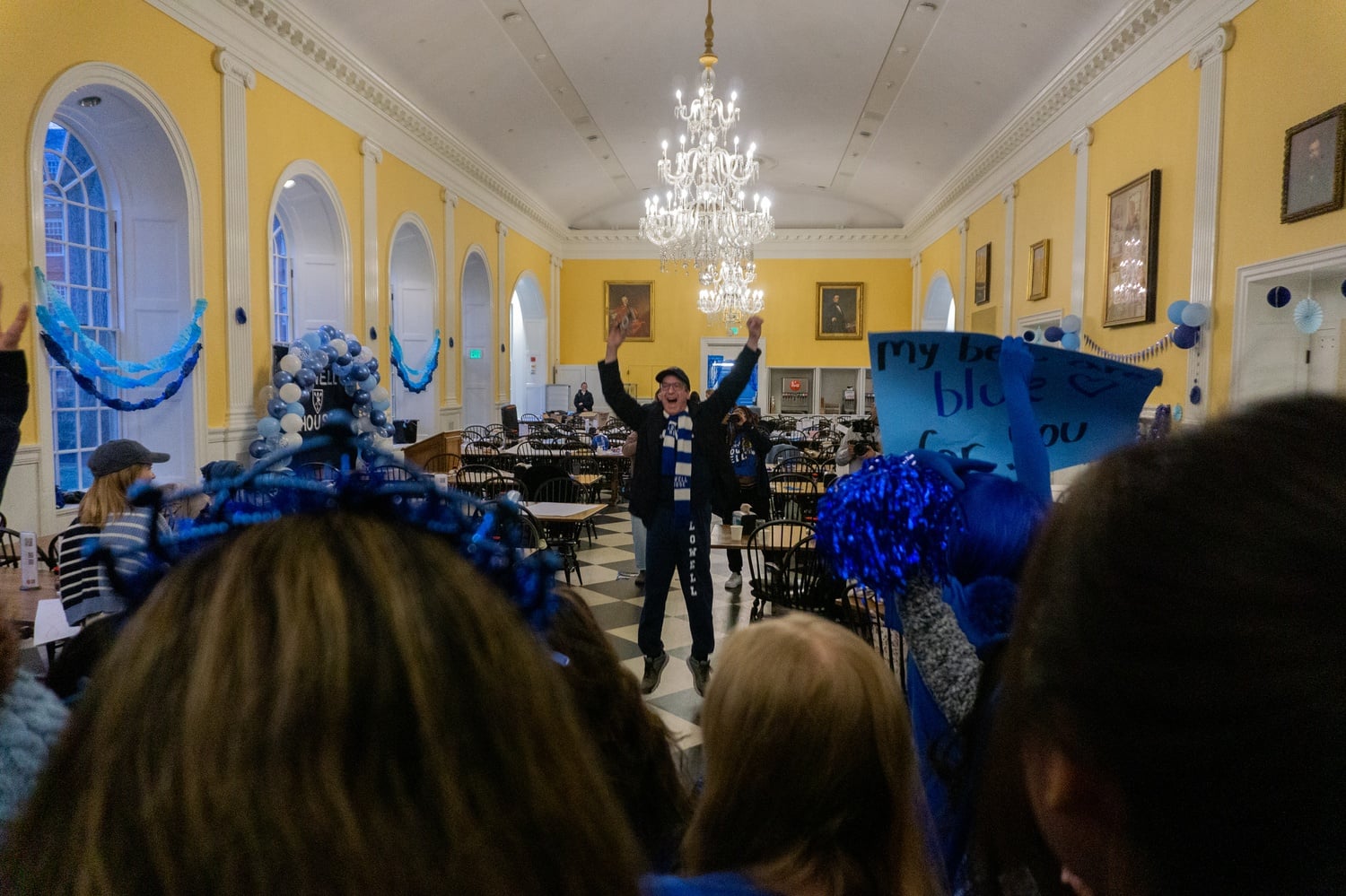 Lowell House Dean David Laibson hypes of Lowellians on Housing Day, in March of 2025.