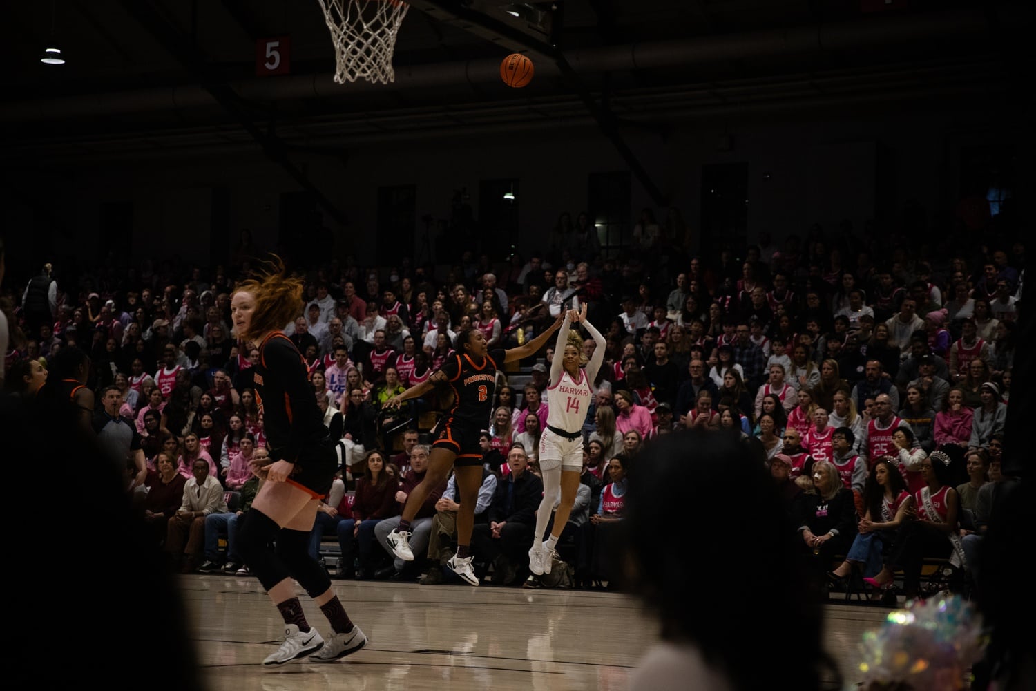 Gay watching from courtside as Harmoni Turner shoots.