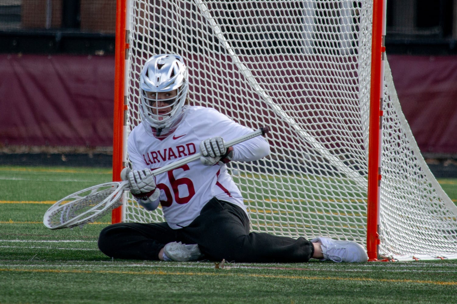 Freshman Goalkeeper Graham Stevens protects during a matchup against Michigan.