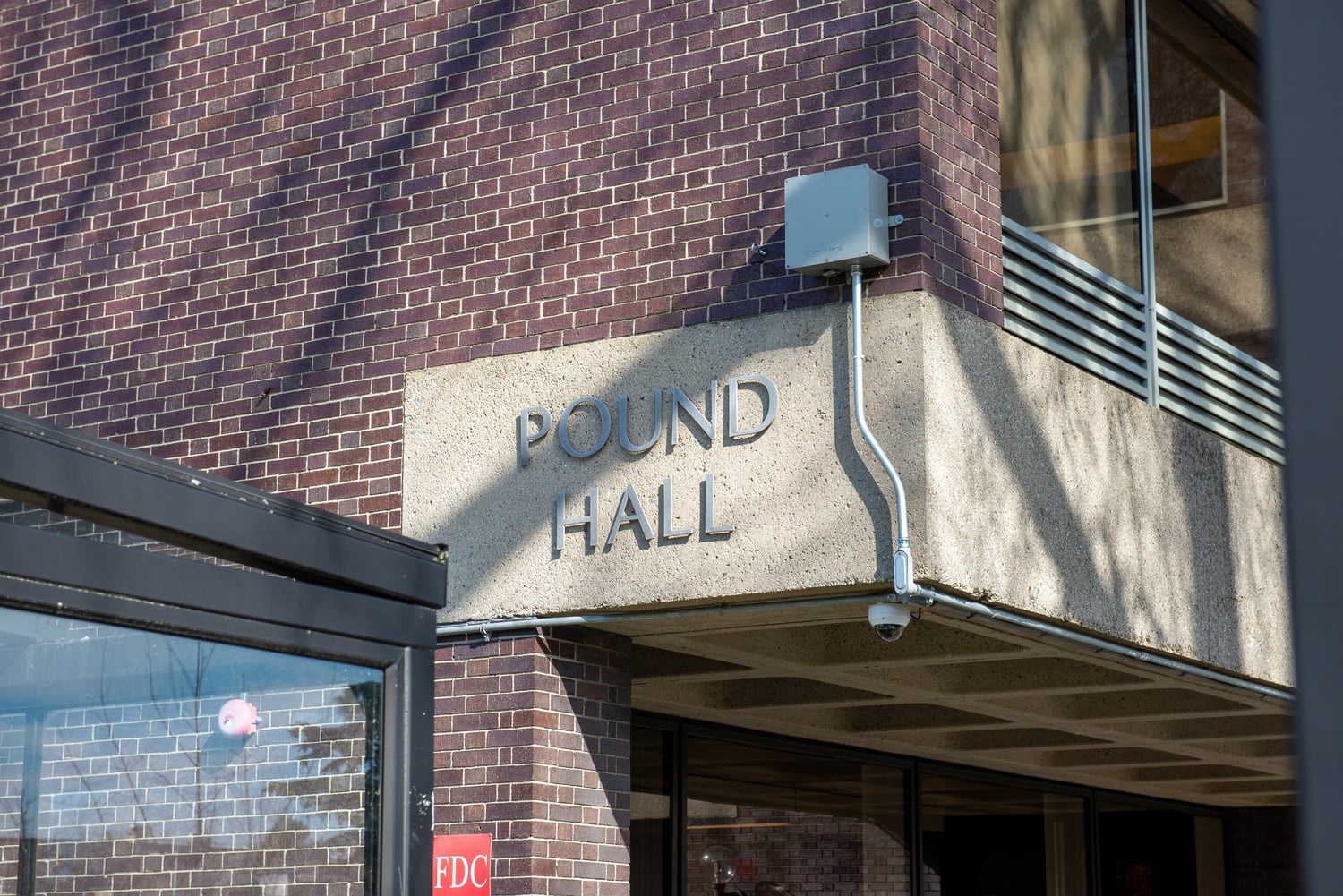 Pound Hall is located at 1563 Massachusetts Ave. Legal experts discussed the implications of Trump v. U.S. at HLS on Wednesday.