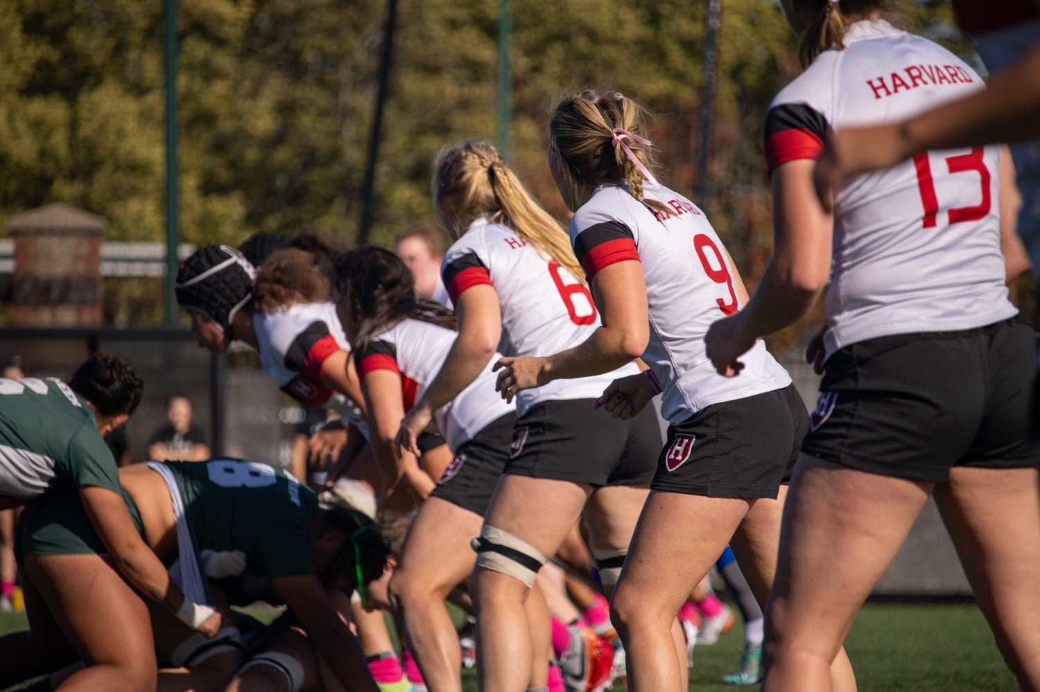 Harvard playing in 15s against Dartmouth last semester. The Crimson kicked off its sevens season this weekend.