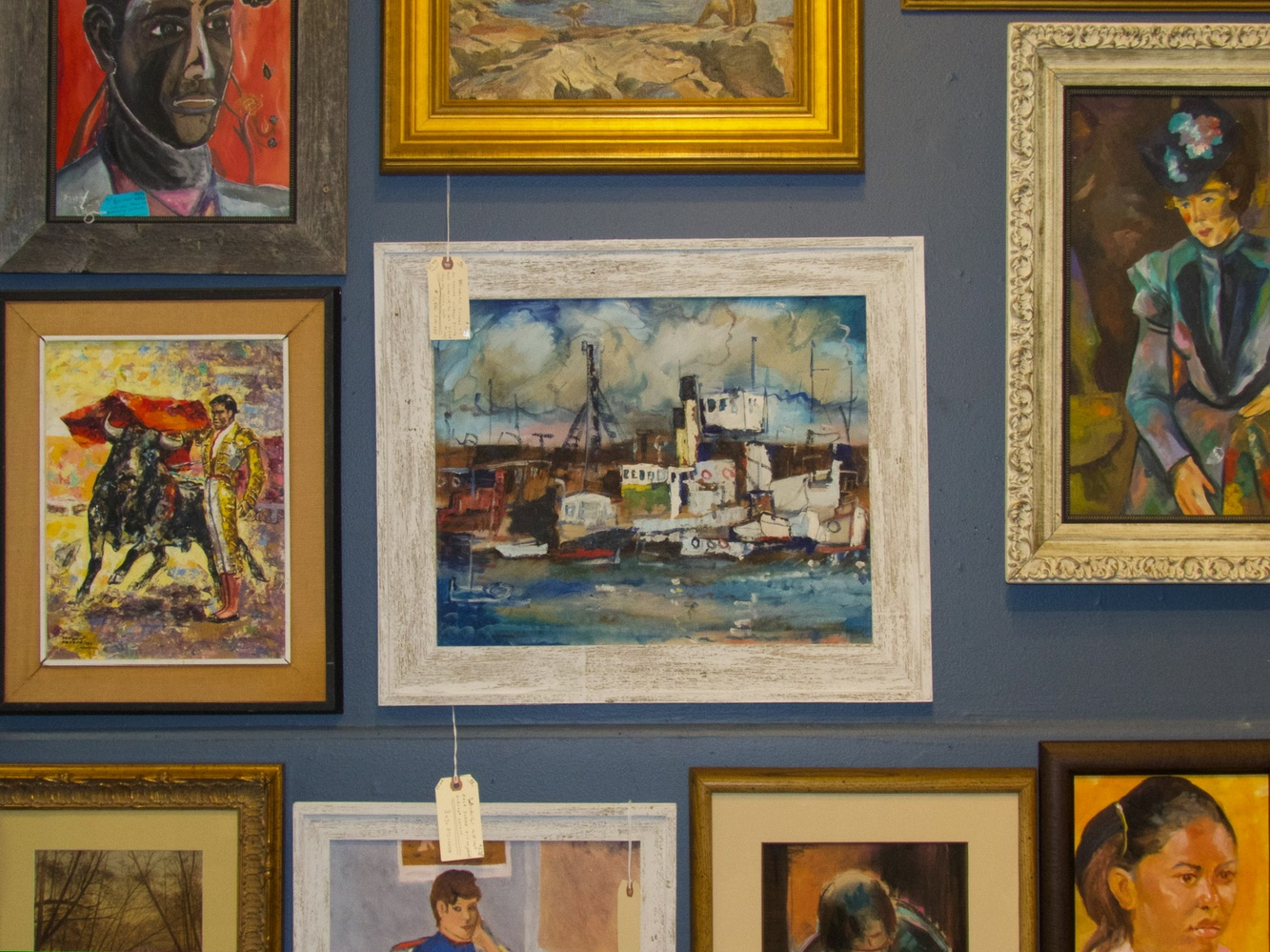 Art at the Cambridge Antique Market.