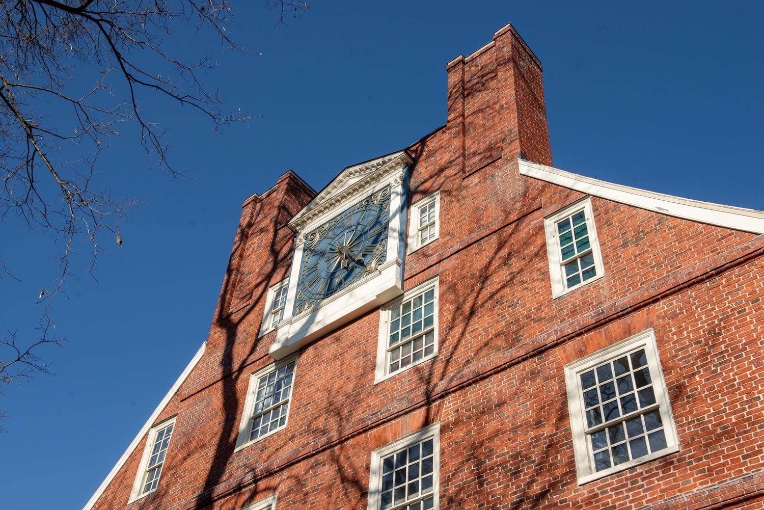 Massachusetts Hall houses the office of Harvard President Alan M. Garber '76.