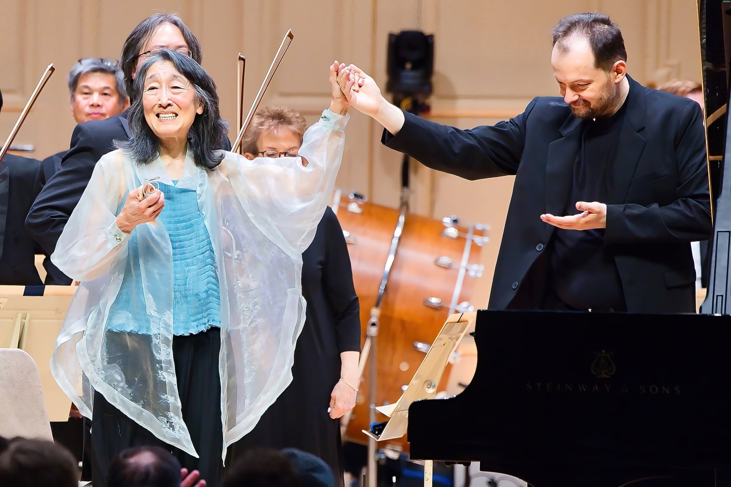 Mitsuko Uchida performed with Andris Nelsons and the BSO.