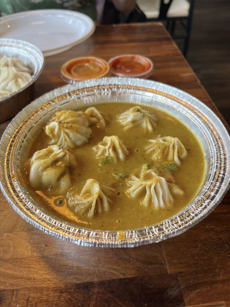 The jhol chicken momos are a highlight of the menu at Himalayan Kitchen.