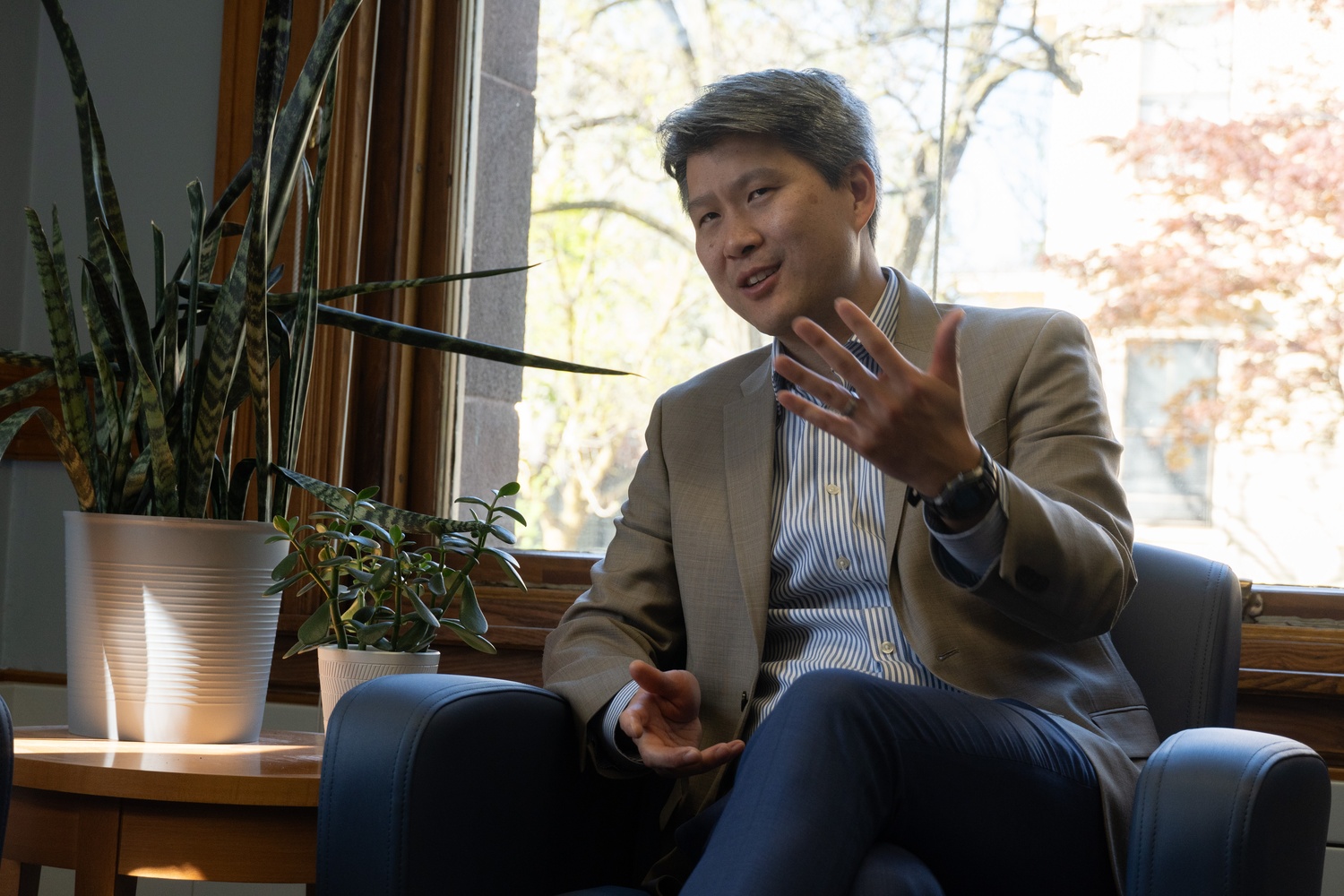 Cambridge City Manager Yi-An Huang defended the decision to slow budget growth in an interview with The Crimson on Monday.
