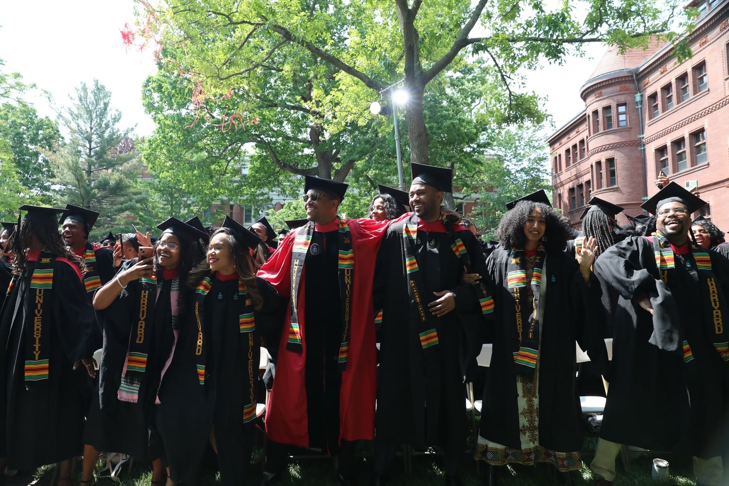 Harvard students gather at a 2023 affinity celebration honoring Black graduates. The University announced it would cease providing space and staffing to affinity celebrations in 2025.