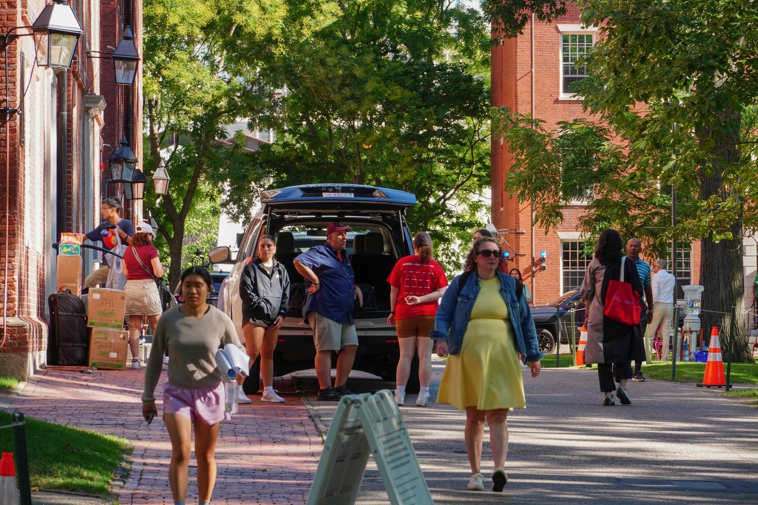 Freshmen in the Class of 2029 move into their Harvard Yard dorms on Aug. 26.