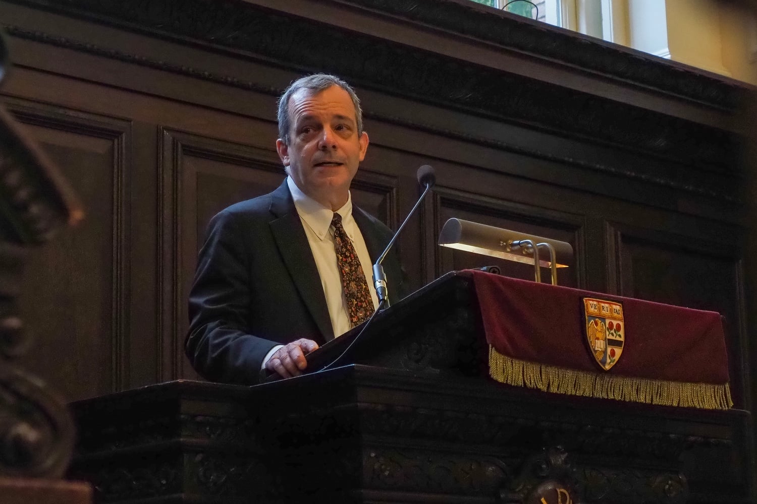 Harvard Provost John F. Manning '82 spoke at a Morning Prayers service at Memorial Church on Friday.