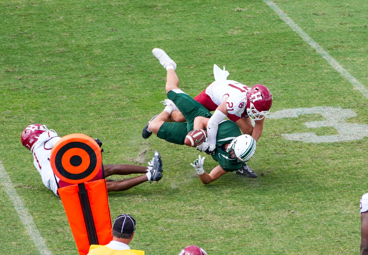 Senior captain Ty Bartum forced a fumble during the first quarter against Stetson