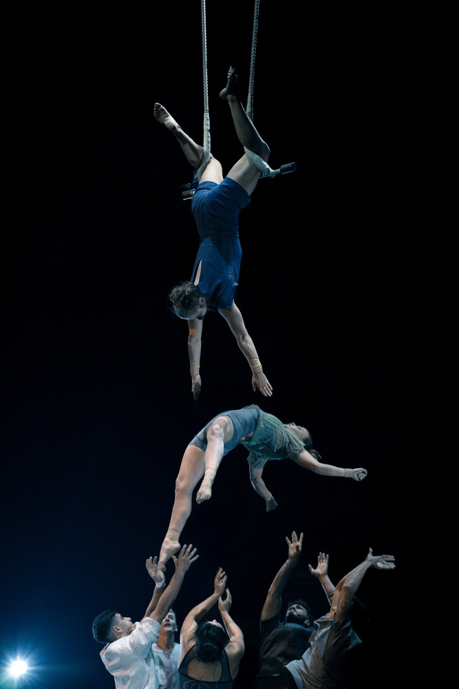 Members of the "Passengers" company in performance.