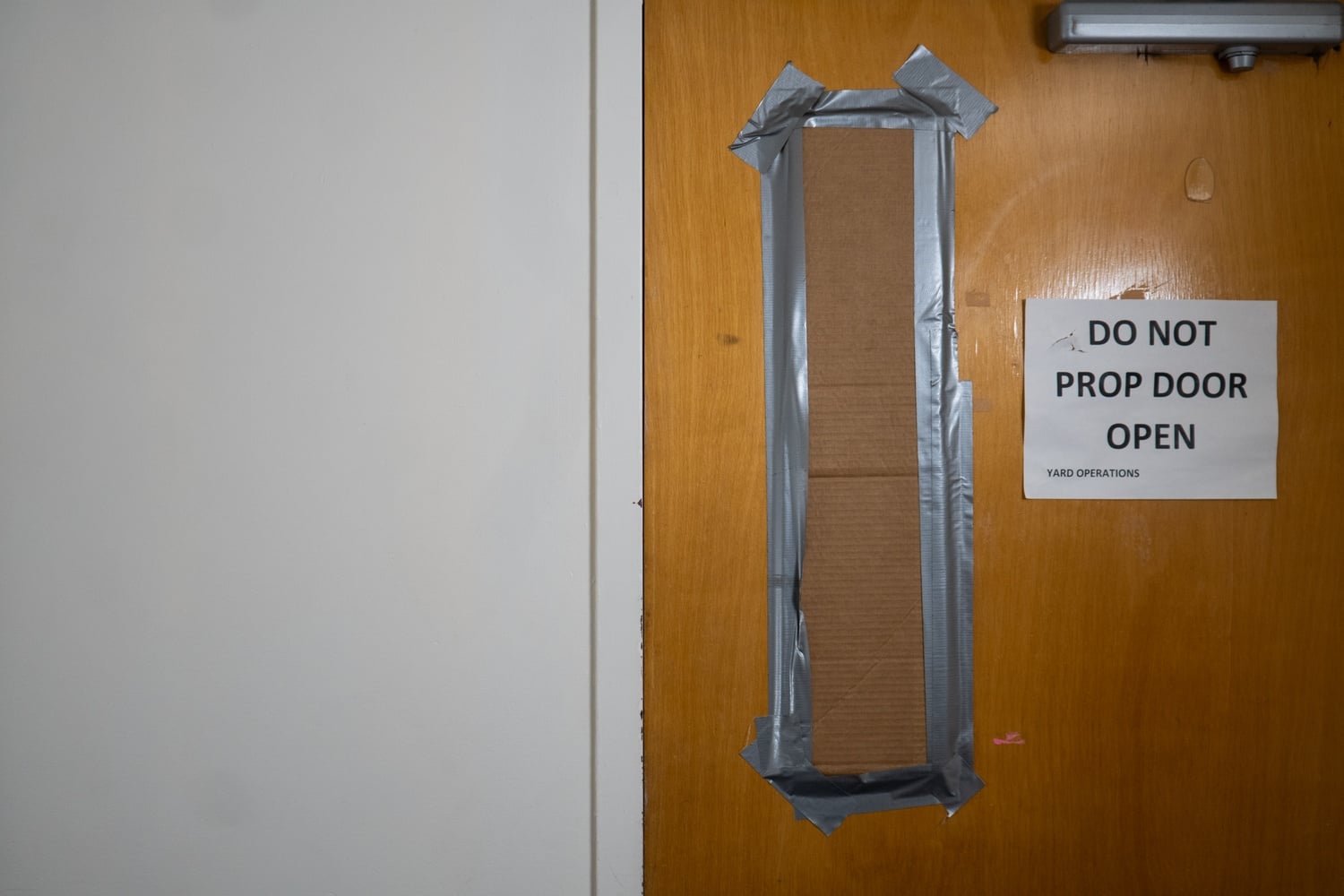 The broken window in a Canaday building.