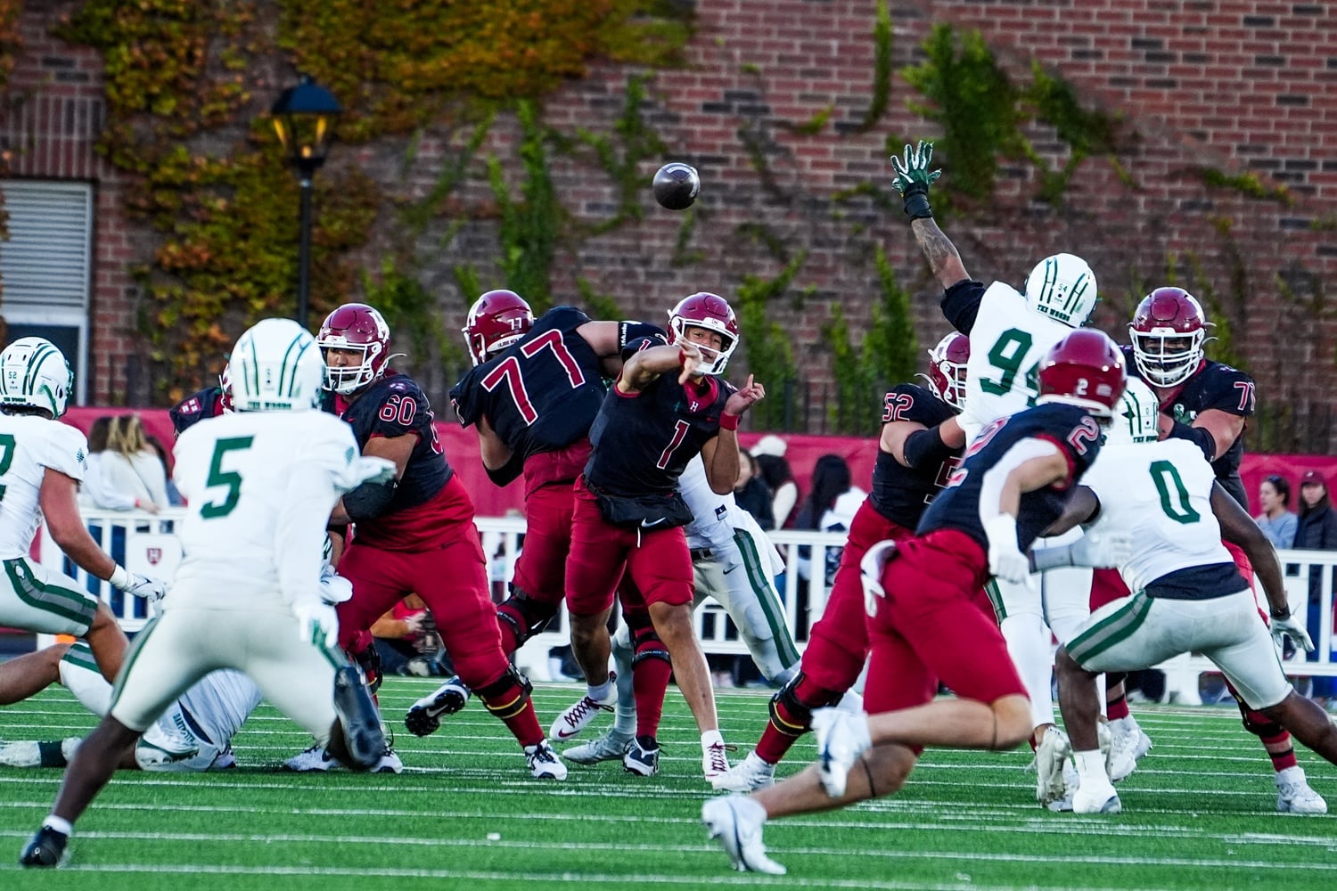 Star quarterback Jaden Craig threw for four touchdowns in Saturday's game against Dartmouth.